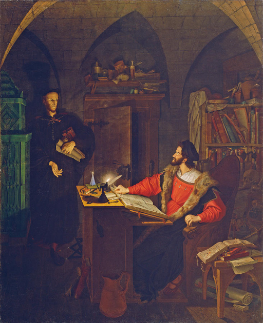 Faust and Mephisto in the study